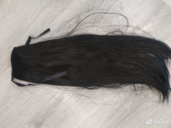 Хвост шиньон чёрный 60 см
