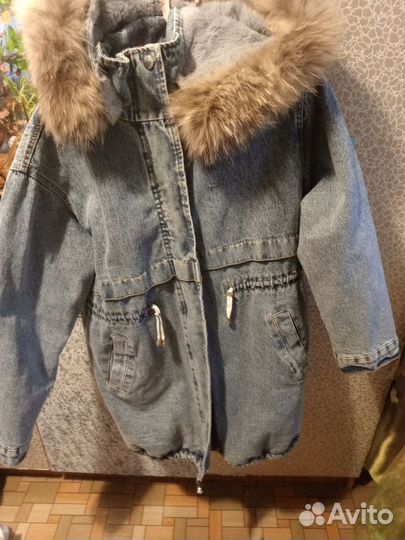 Джинсовая куртка зимняя