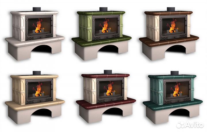 Изразцовая каминная облицовка Гефест без короба
