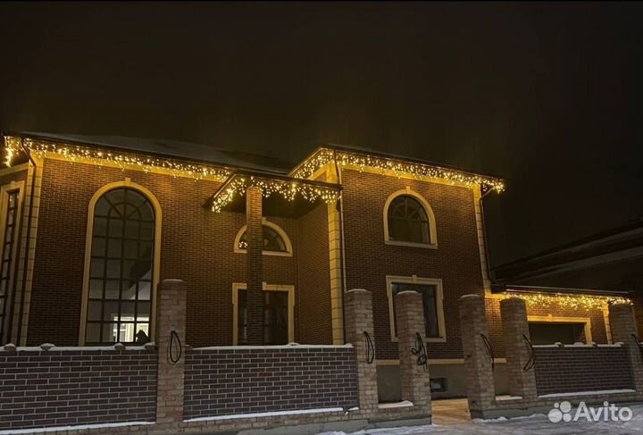 Украшение домов гирляндами