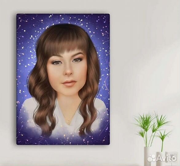 Портрет по фото на холсте