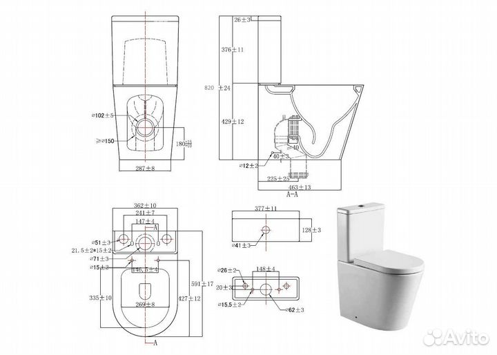 Унитаз напольный Aquatek Оберон AQ1273S-00