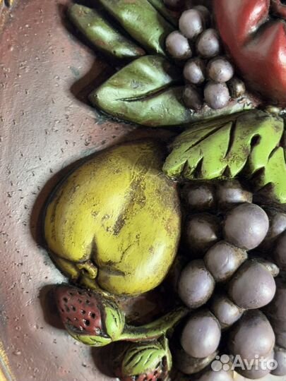 Панно барельеф 46 см, фужер латунь 120 мл винтаж