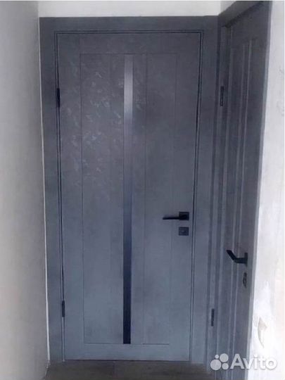 Дверь межкомнатная «Сириус-Лайн» Бетон тёмный