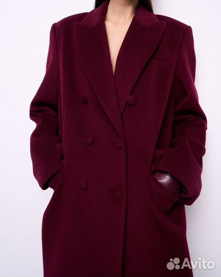 Пальто limelight в цвете бургунди