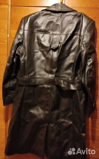 Кожаный плащ мужской