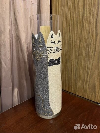 Ваза стекло Виком из коллекции Лав стори Кошки