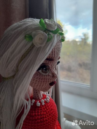 Кукла вязаная каркасная ручной работы