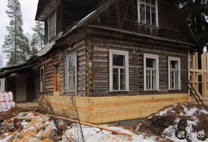 Подъем домов, замена венцов, замена полов и лаг