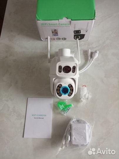 Камера видеонаблюдения wifi уличная 2 объектива