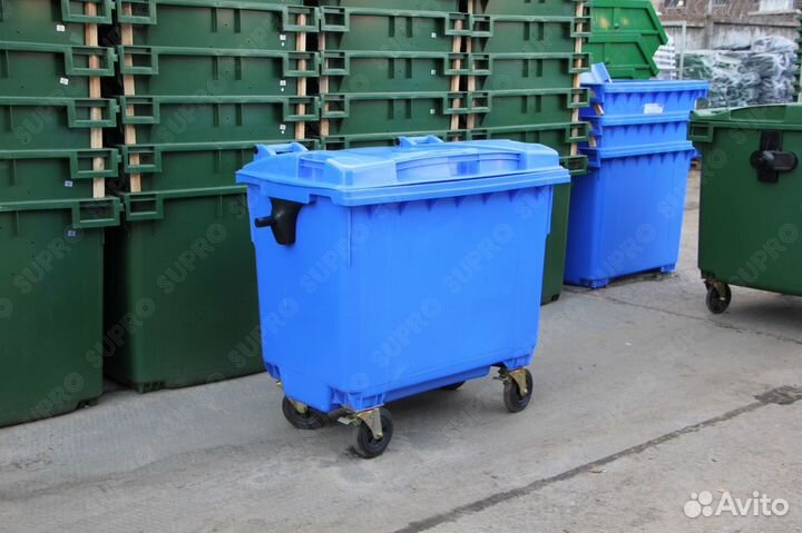 Пластиковый мусорный бак 660л Ш6150