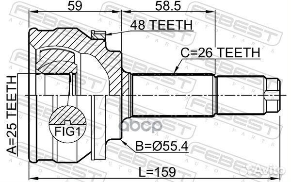 ШРУС внешний перед 1510003A48 Febest