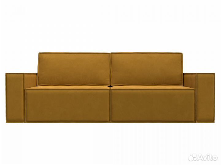 Диван прямой Куба, велюр, brut 10 желтый. Москва