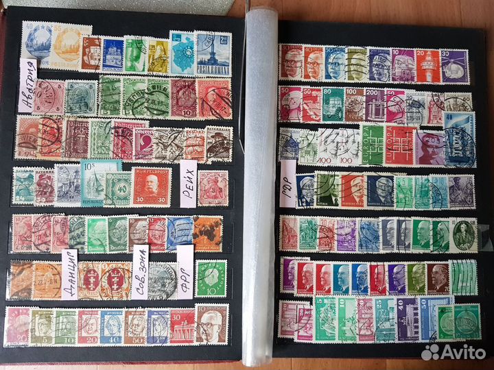 Старые марки в старом альбоме. Европа.Россия.ссср
