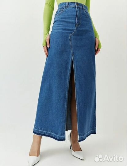 Джинсовая юбка миди zara