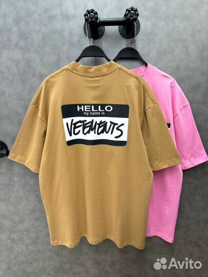 Футболка Vetements Pink оверсайз