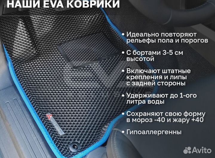 Ева EVA эва коврики 3D c бортами Renault Logan I 2