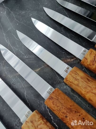 Нож Ханты Эвенк, кованая х12мф, карельская берёза