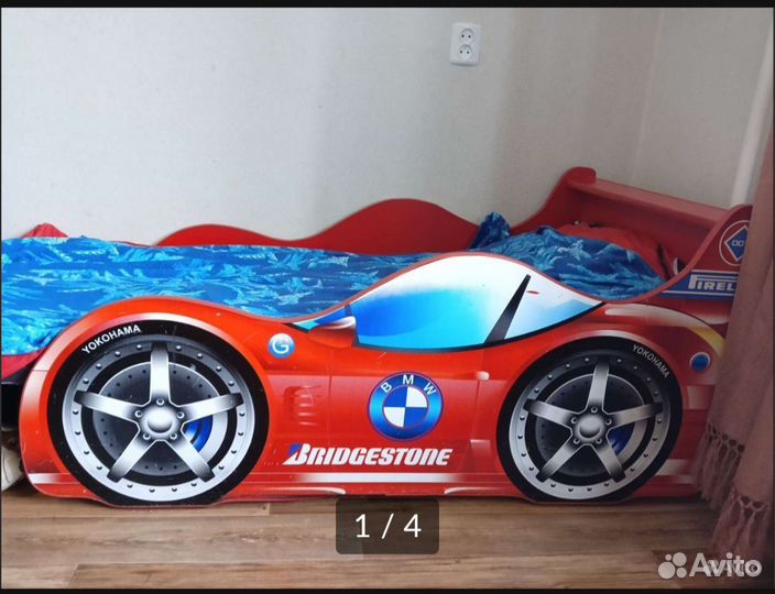 Кровать машина с матрасом