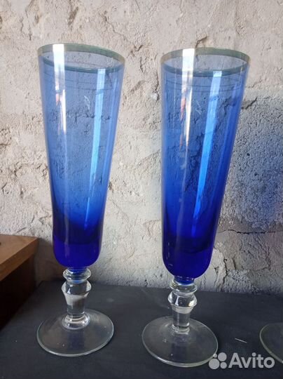 Бокалы СССР цветное стекло