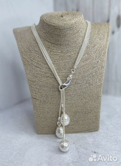 Колье галстук с жемчужинами