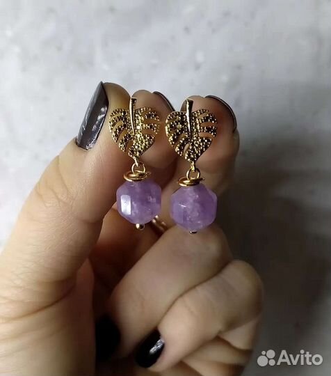 Серьги с аметистом