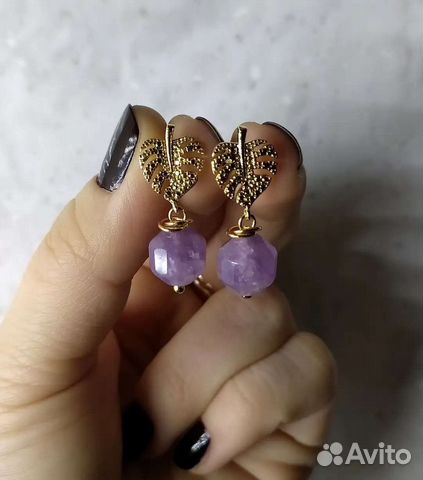 Серьги с аметистом