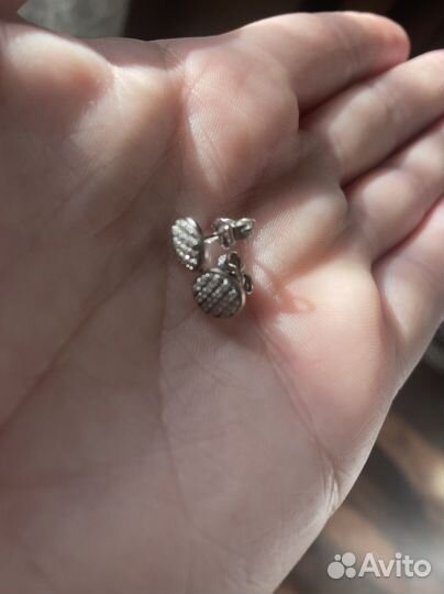 Серьги белое золото