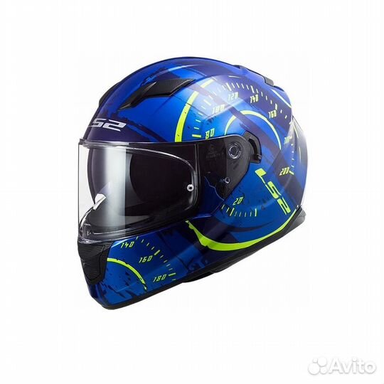 Мотошлем LS2 FF320 stream EVO tacho blue-yellow