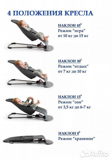 Детская качалка шезлонг, детское кресло