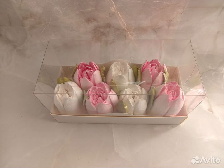 Съедобный букет из зефира в коробке