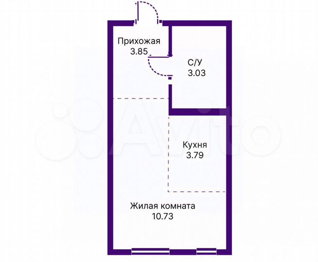 Квартира-студия, 21,4 м², 10/17 эт.