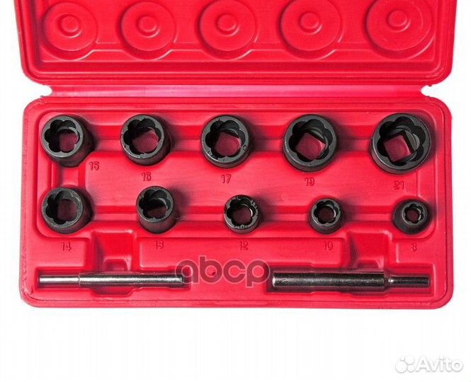 Набор головок 12 пр: для поврежденных болтов и