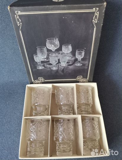 Набор рюмок хрустальных новый