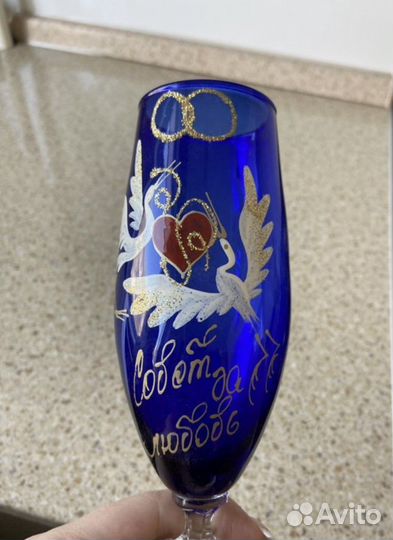 Свадебные бокалы ручной работы