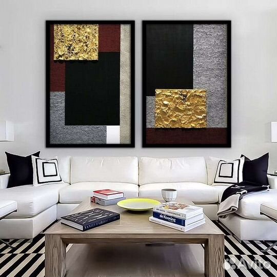 Картина маслом абстракция диптих