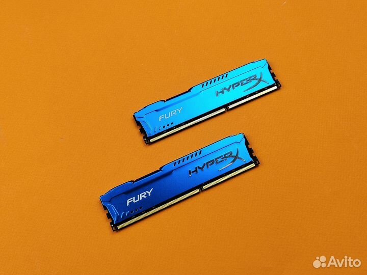 Память ддр3 HyperX Fury 1600 MHz 2*8 Gb dimm blue