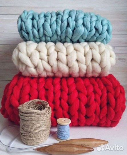 Пряжа мериносов для вязания пледов