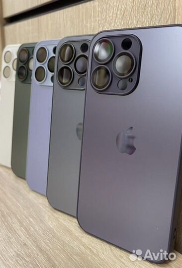 Чехол на iPhone стеклянный матовый