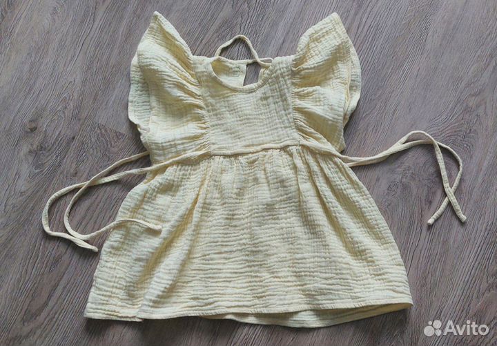 Платье для девочки из муслина 68