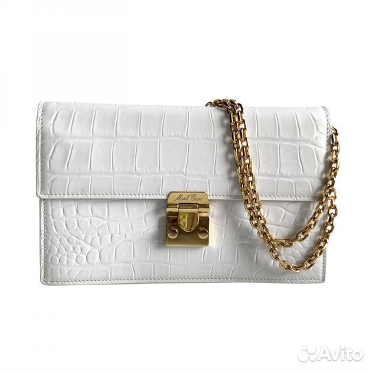 Сумка Mark Cross на цепочке, крокодиловая кожа