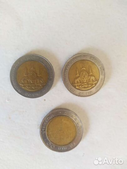 Монеты 10 батов тайланд перевëртыш