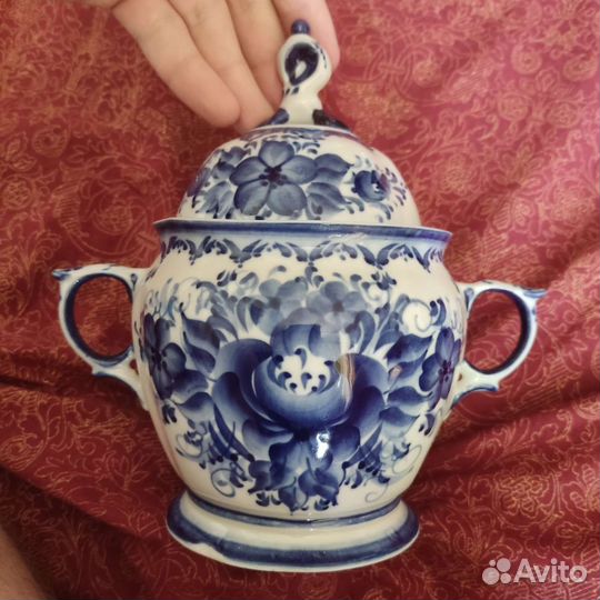 Сахарница гжель авторская