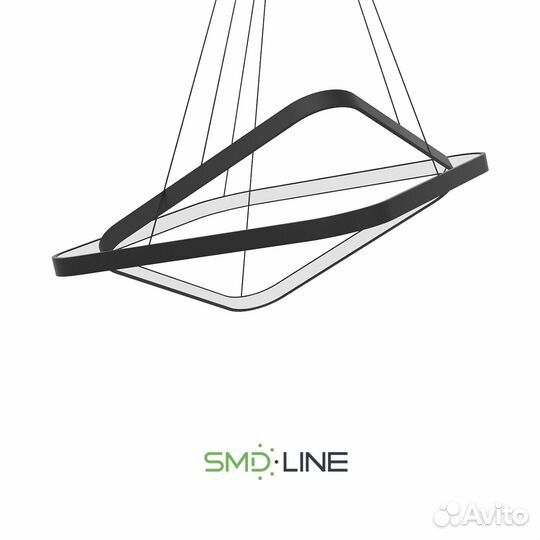 Светодиодная люстра в форме 2-х Квадратов