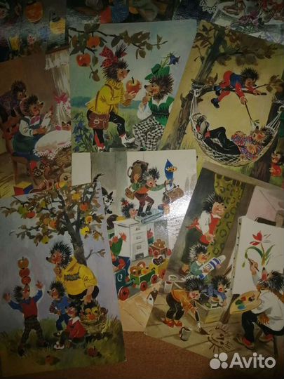 Открытки. Ежи. гдр. Коллекция. 28 шт