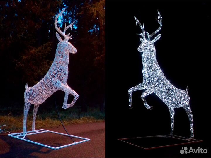 Уличные объемные новогодние световые фигуры