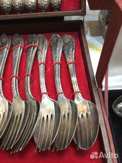 Столовый набор из мельхиора на 12 персон СССР
