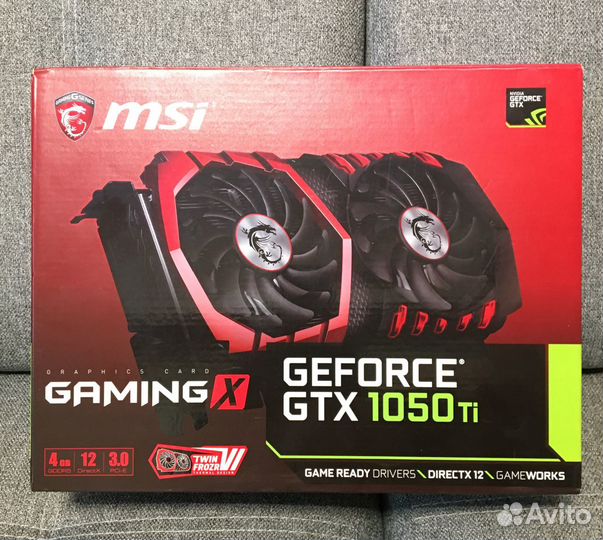 Видеокарта MSI GeForce GTX 1050 Ti gaming X 4G