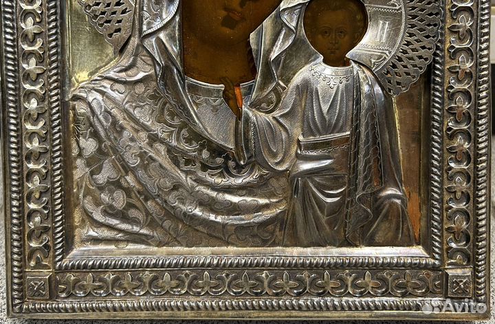 Икона Казанская Богородица Серебро Школьное Письмо