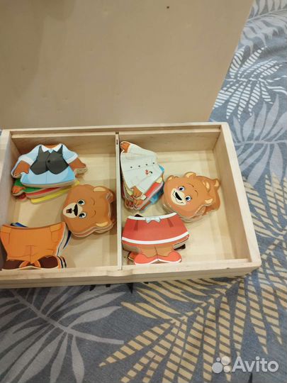 Деревянные игрушки-пазлы мишки